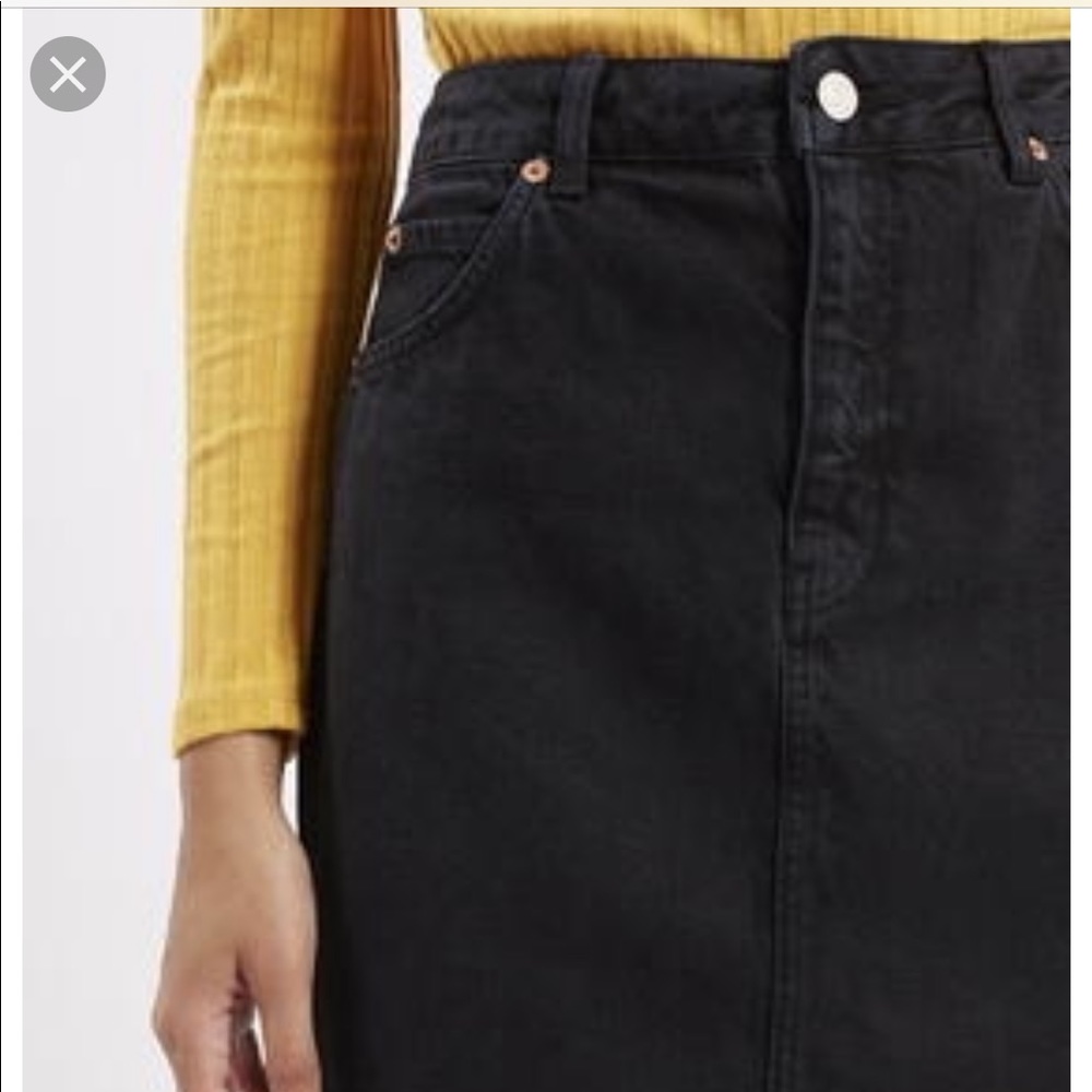 Topshop Black Denim Skirt